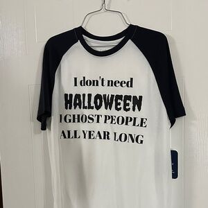 NWT George Black and White Funny Graphic Halloween Tee